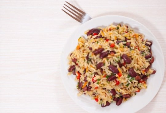 soft brown rice and beans