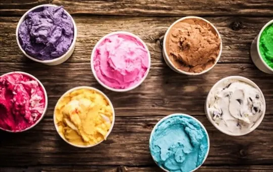 different flavored ice cream