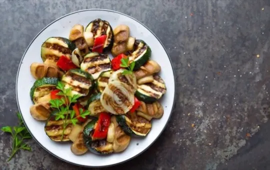 grilled zucchini and mushrooms