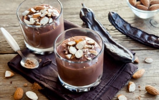 chocolate pudding and almonds