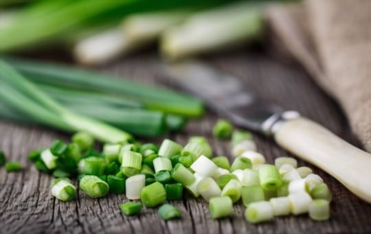 chopped scallions with grated ginger