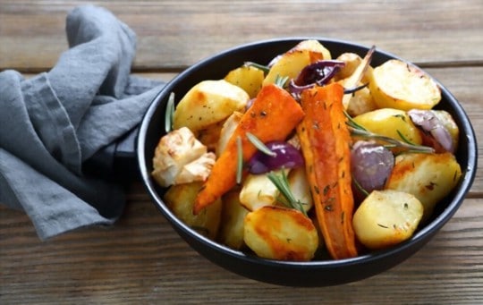 roasted potatoes and carrots